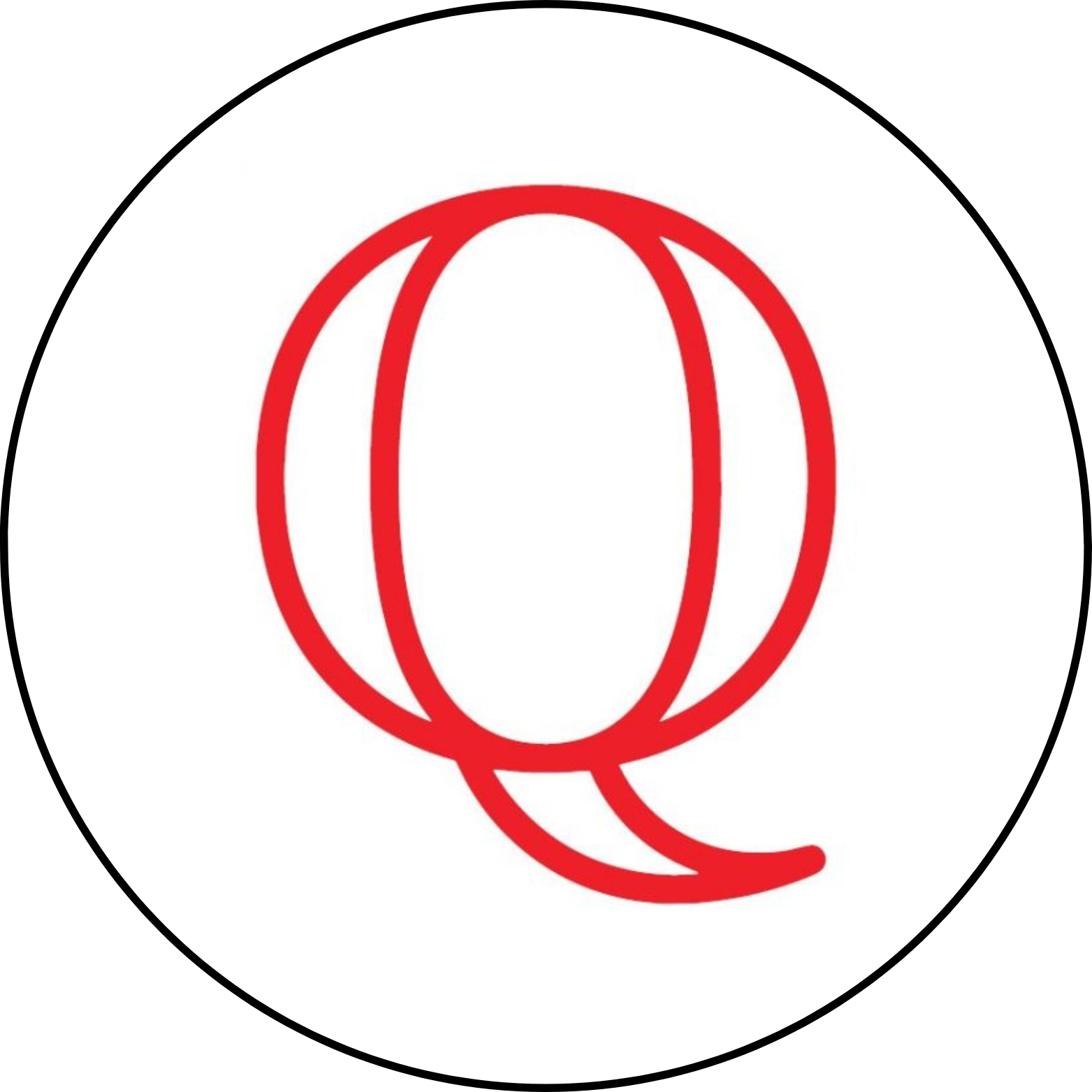 Logo with a red Q in the center