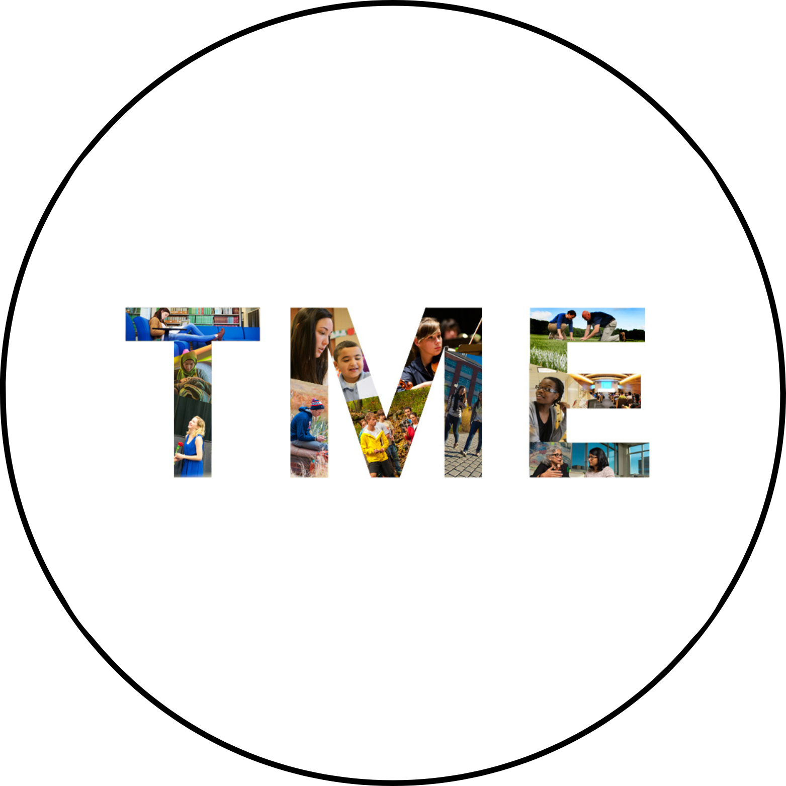 Letters TME inside a circle for a logo